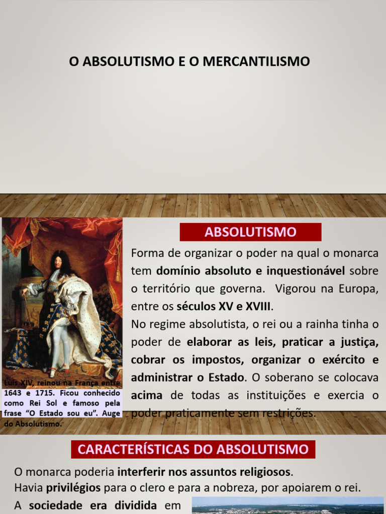 Absolutismo e Mercantilismo | PDF | Mercantilismo | Estado