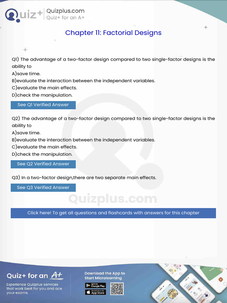 The Advantage of a Twofactor Design Compared to Two Singlefactor ...
