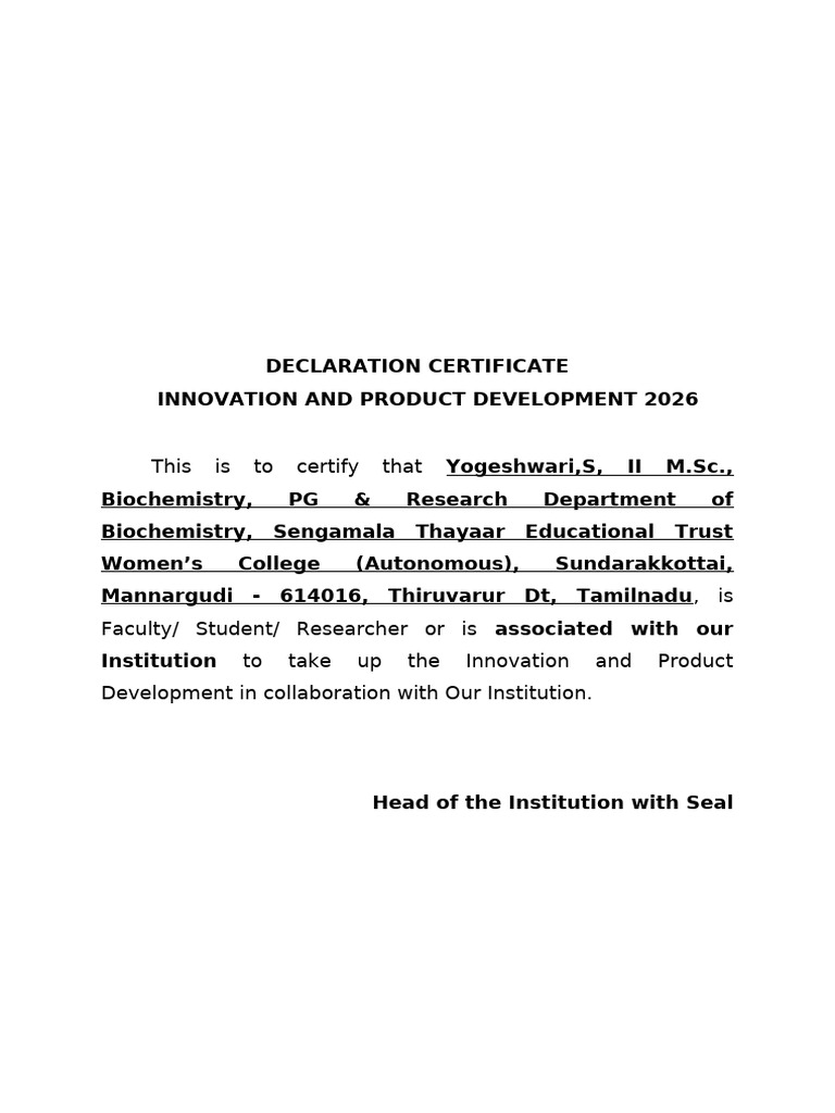 Declaration Certificate | PDF