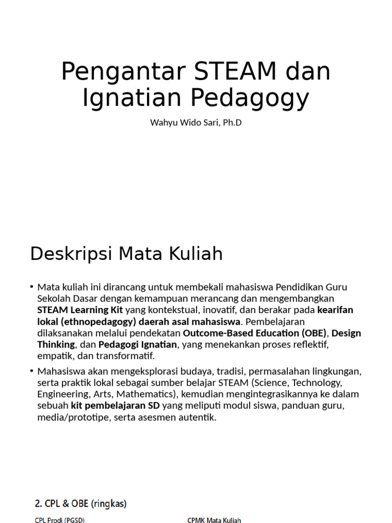 Pengantar STEAM Dan Ignatian Pedagogy | PDF
