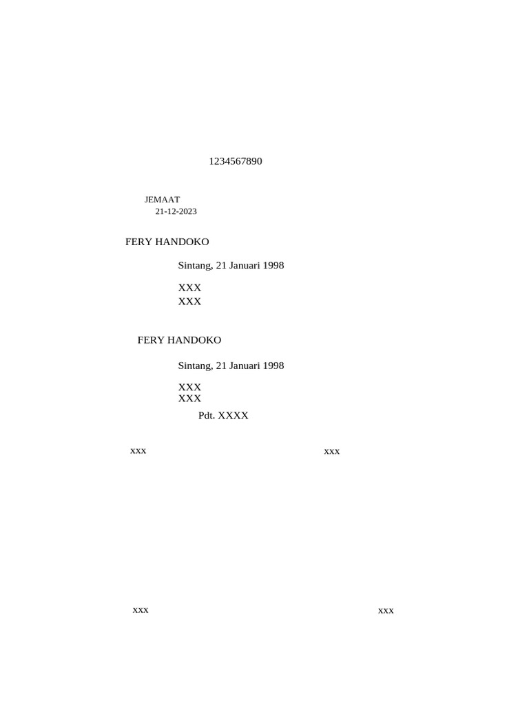 GPSK - Format Isian Peneguhan Nikah A4 | PDF