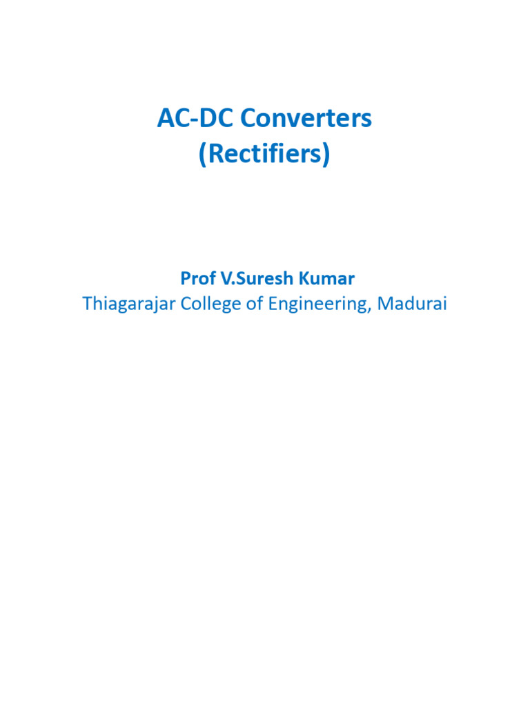 AC to DC( Rectifiers) | PDF | Rectifier | Direct Current