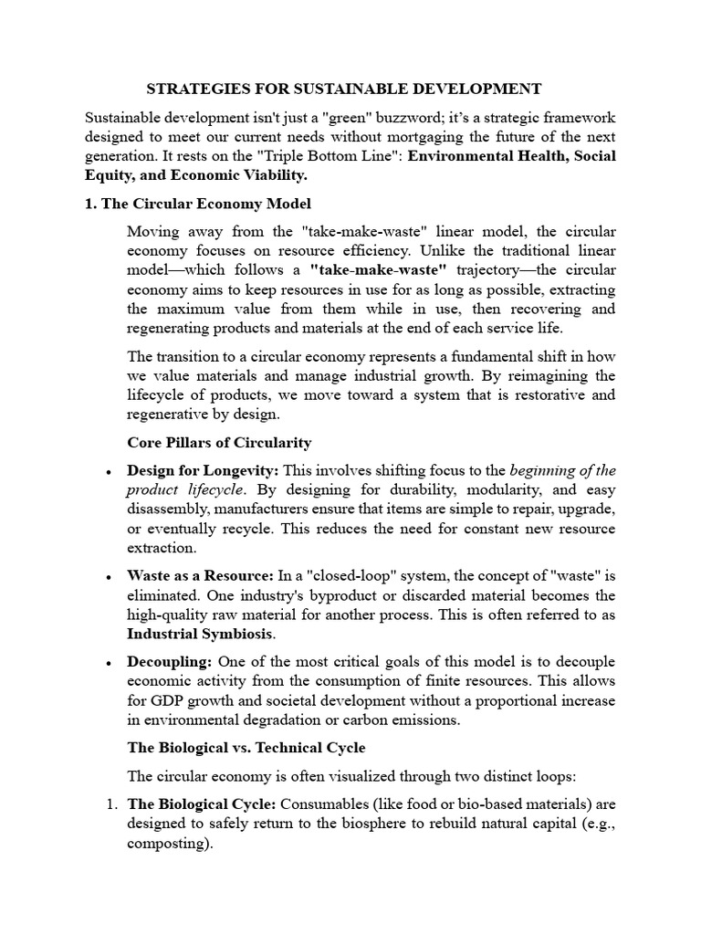 Strategies for Sustainable Development | PDF | Agriculture | Sustainability