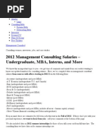 2012 Management Consulting Salaries - Undergraduate, MBA, Interns, and More