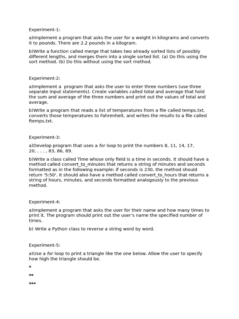 Internal Lab Questions | PDF | String (Computer Science) | Python ...