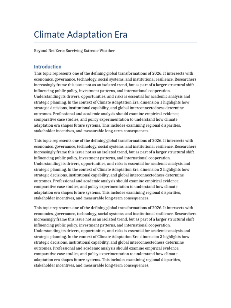02 Climate Adaptation Era (1) | PDF | Governance | Climate Resilience