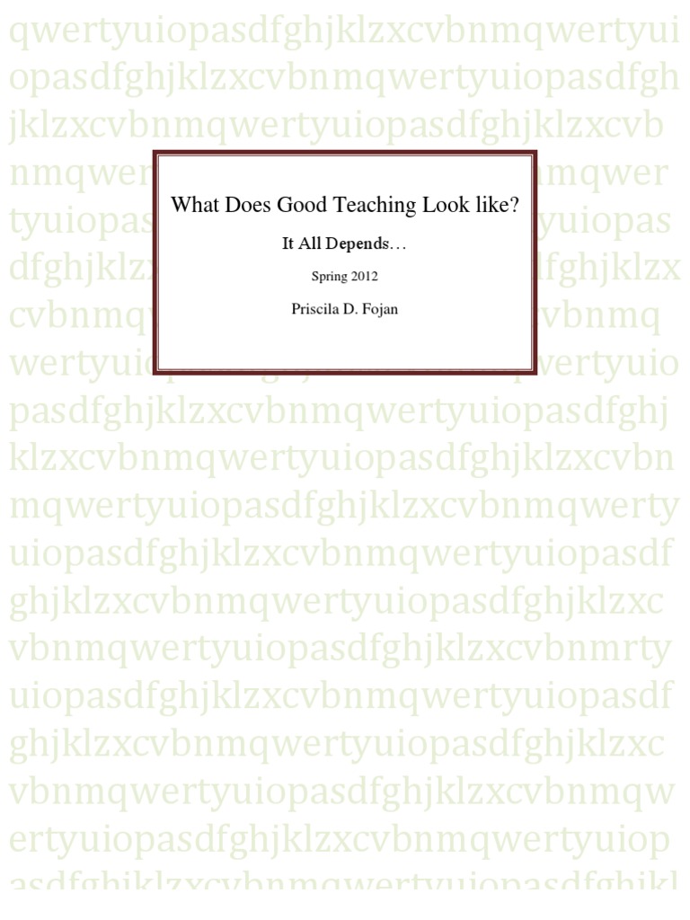 What Does Good Teaching Look Like? PDF Teachers Classroom