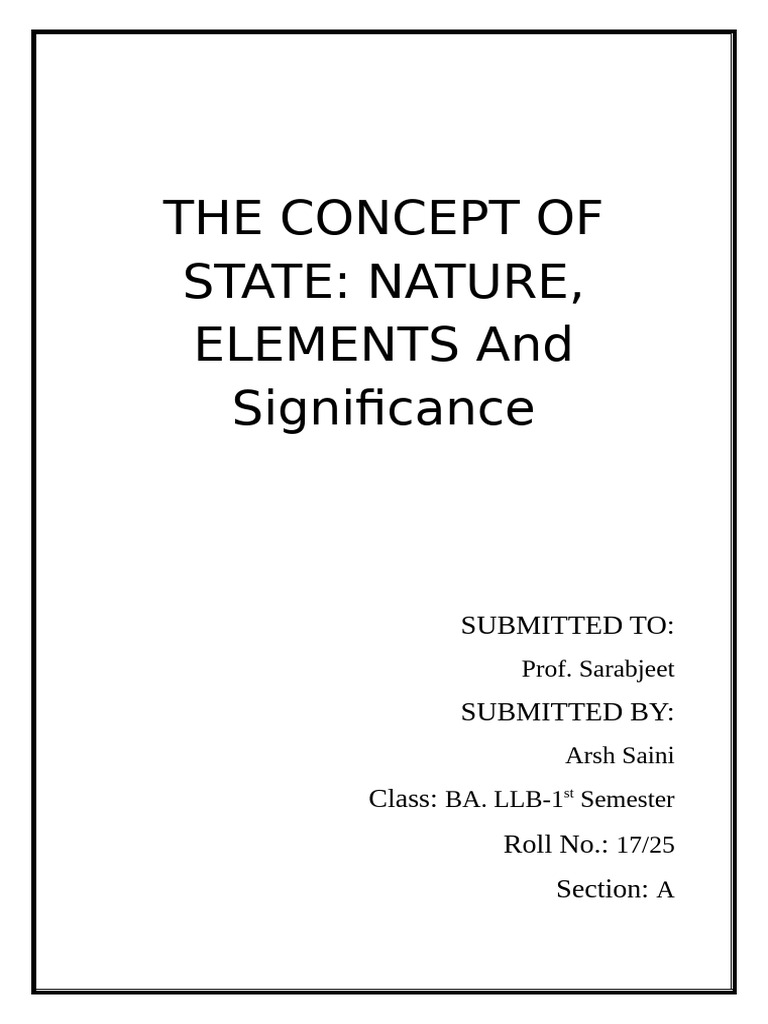 Political Science Project | PDF | State (Polity) | Sovereignty