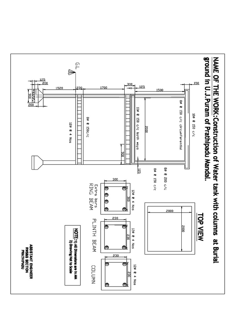 Water Tank With Columns-Model | PDF