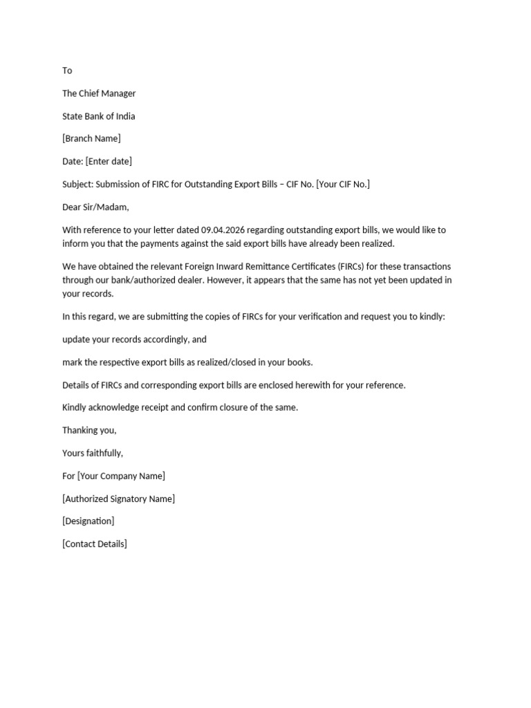 Firc Letter | PDF