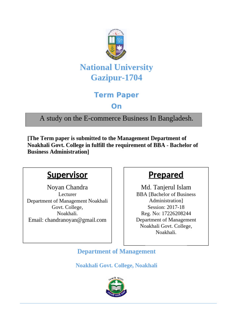 Term Paper of Md Tanjerul Islam | PDF