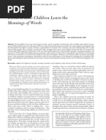 Précis of how children learn the meaning of words - Paul Bloom