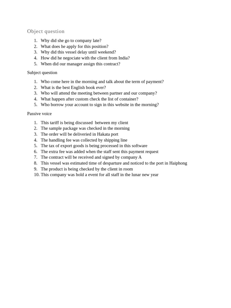 Object Question | PDF