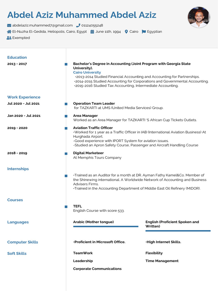 Resume Abdel Aziz Muhammed Abdel Aziz 3 | PDF | Egypt