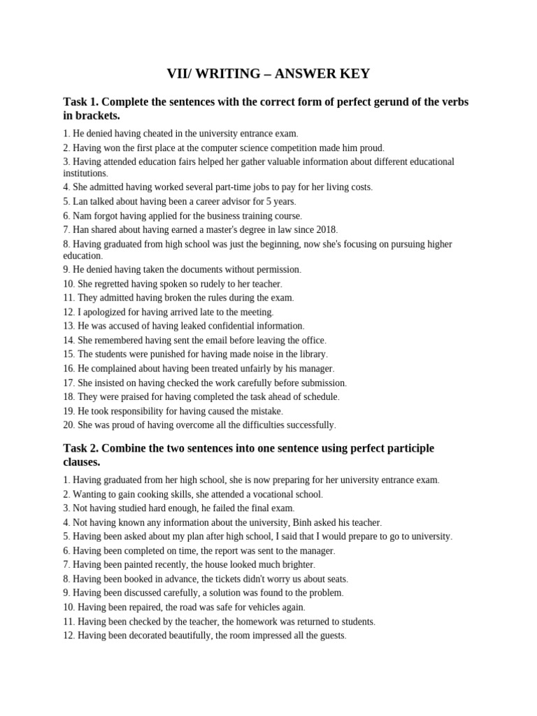 Writing Answers | PDF