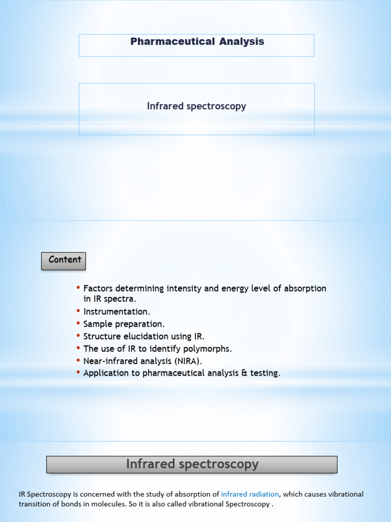 Infrared Spectroscopy | PDF | Infrared Spectroscopy | Absorption ...