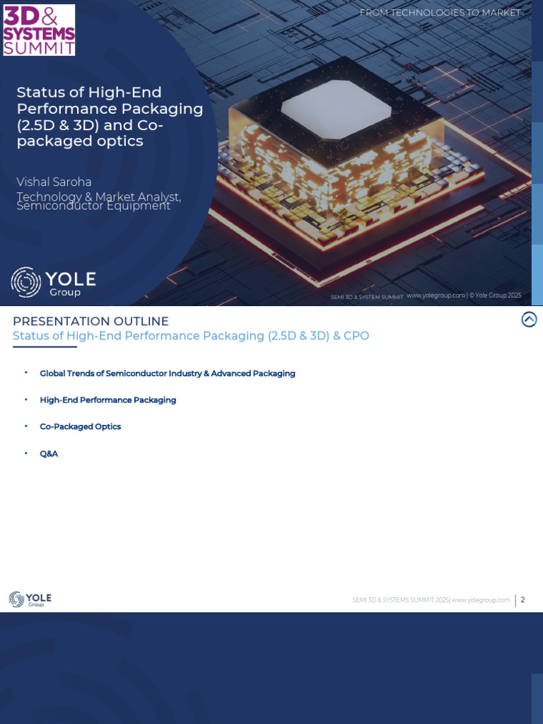 Status of High-End Performance Packaging (2.5D & 3D) and Copackaged ...