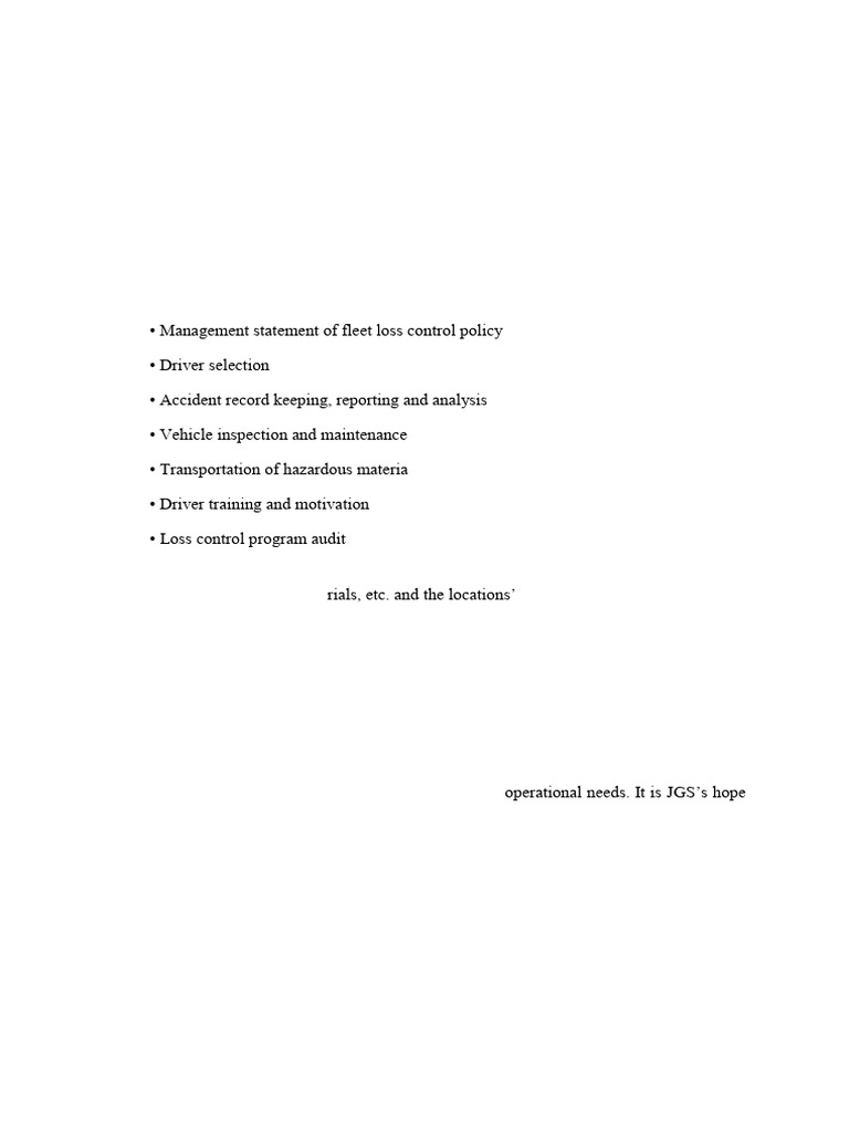 Chapter 5 Model Fleet Loss Control Program | PDF | Traffic Collision ...