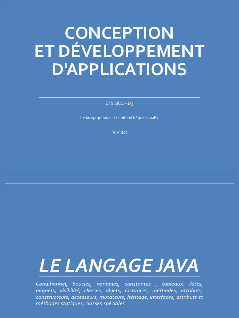 Cours D3 S3 Le Langage Java Et JavaFX | PDF | Java (Langage de ...