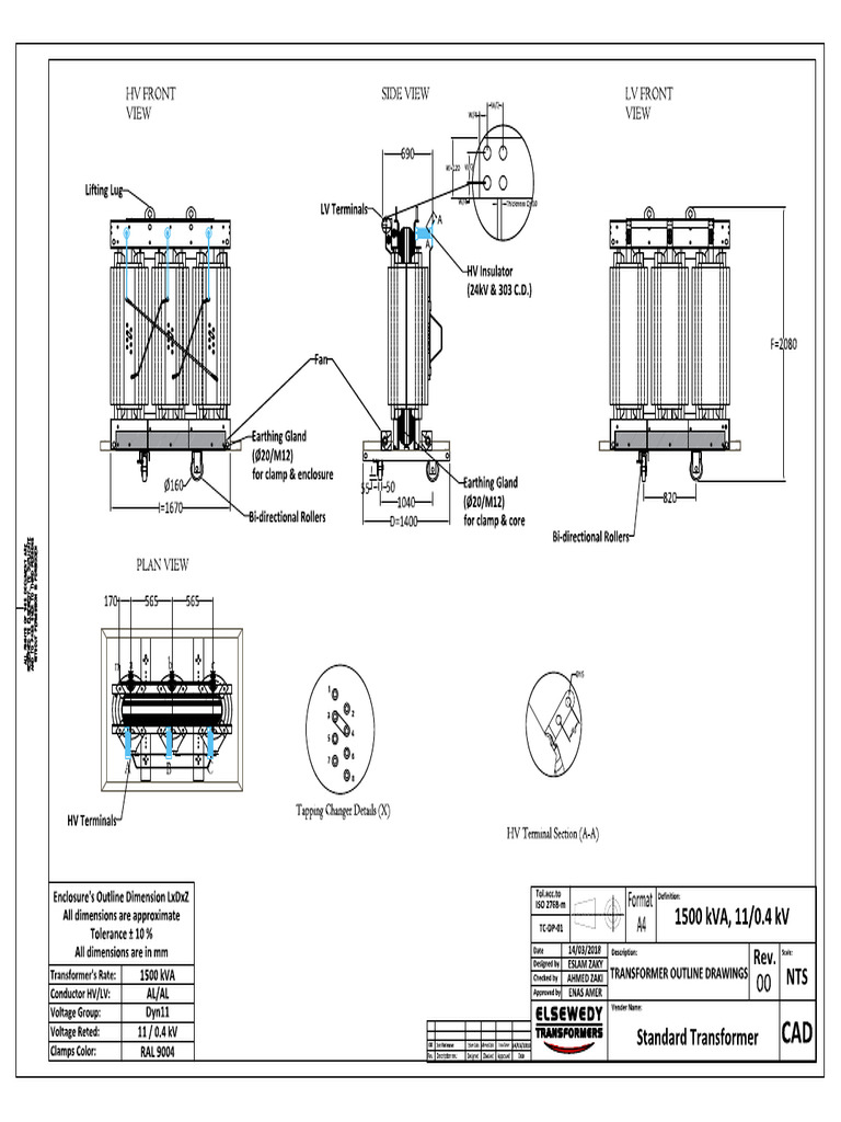 1500 kVA, 11-0.4kV, ANAF, Insulator, IP21 (Strip) | PDF