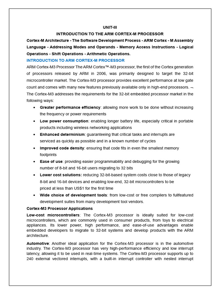 Embedded Technology Unit 3 Notes | PDF | Microcontroller | Central ...