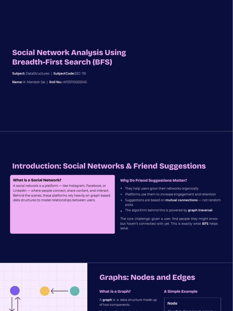 Social Network Analysis Using Breadth First Search BFS.pdf | PDF ...