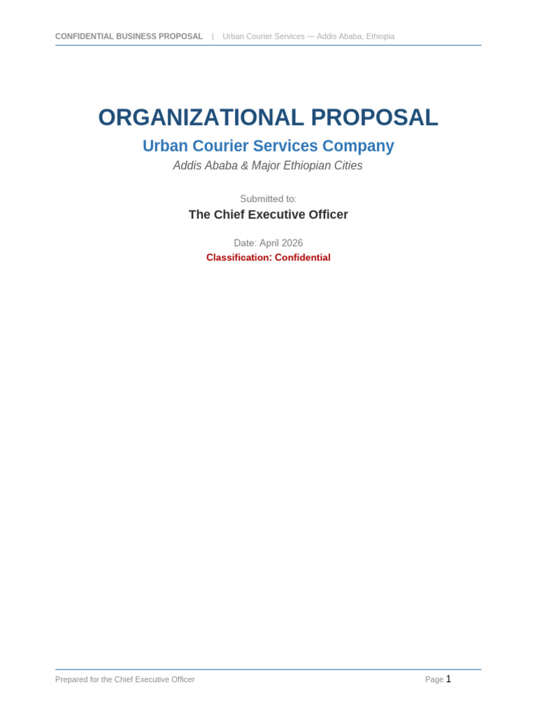 CEO Courier Proposal Ethiopia | PDF | Ethiopia | Courier