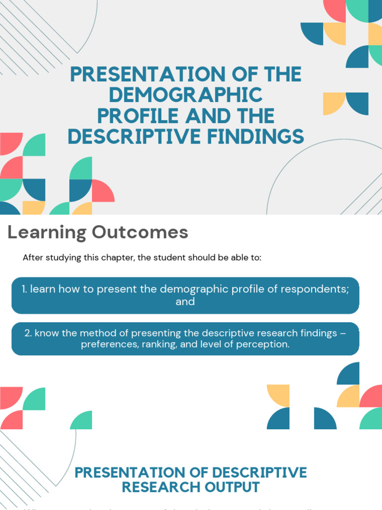 Chapter 6 - Demographic Profile and Descriptive Findings | PDF ...