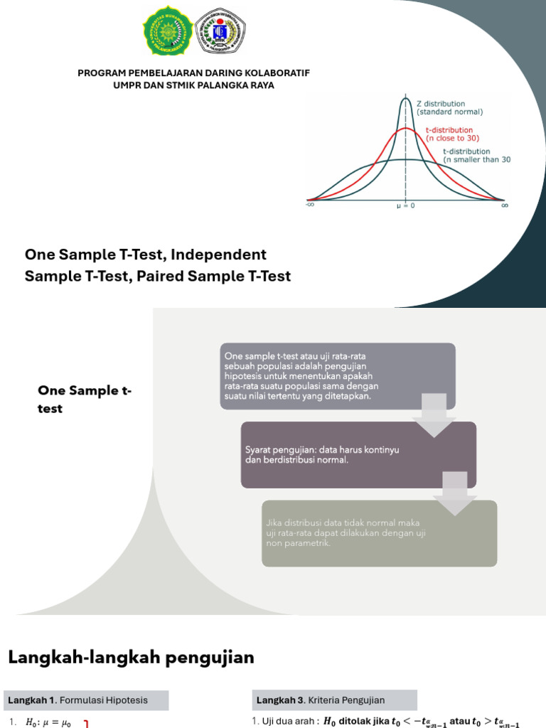 One Sample T-test, Independent Sample t Test, Paired Sample t Test | PDF