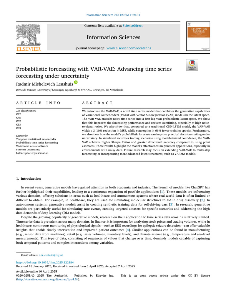 paper 9 | PDF | Vector Autoregression | Time Series