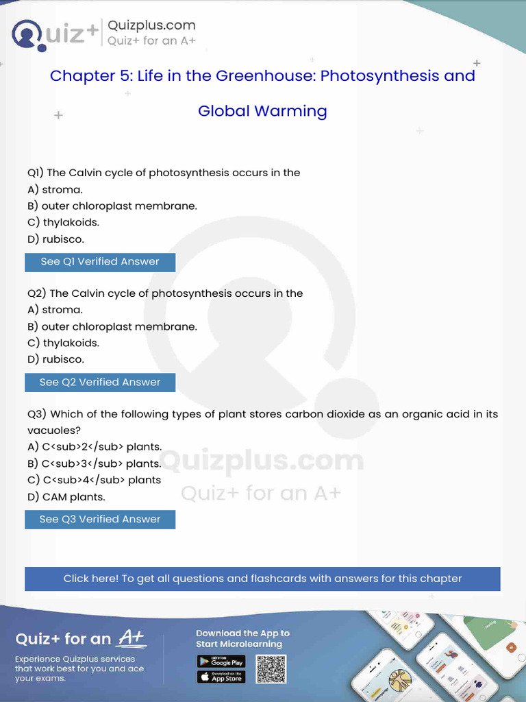 The Calvin Cycle of Photosynthesis Occurs in The | PDF | Adenosine ...