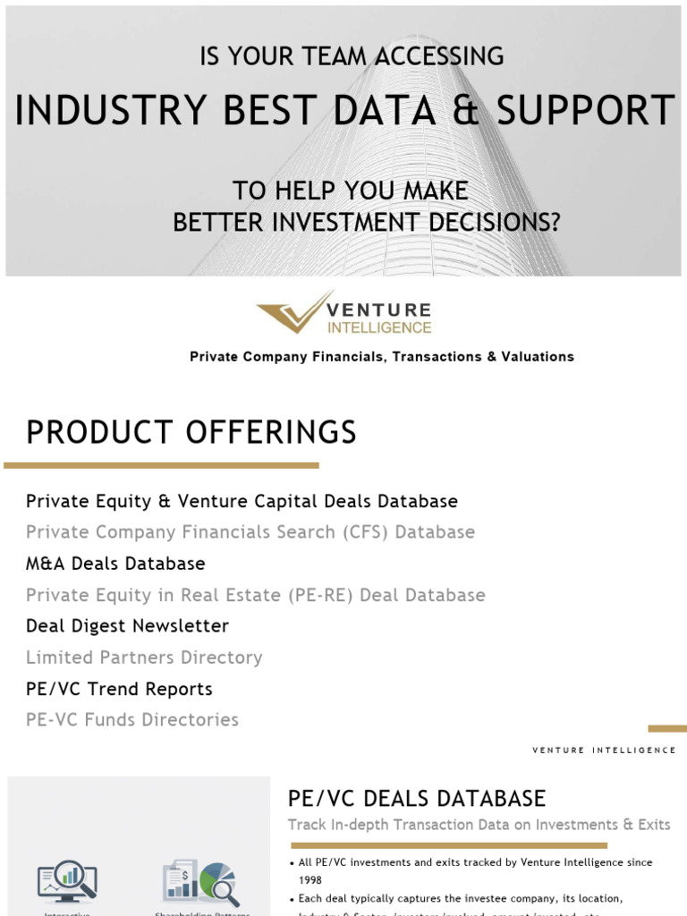 Venture Intelligence Product Offerings | PDF | Venture Capital ...