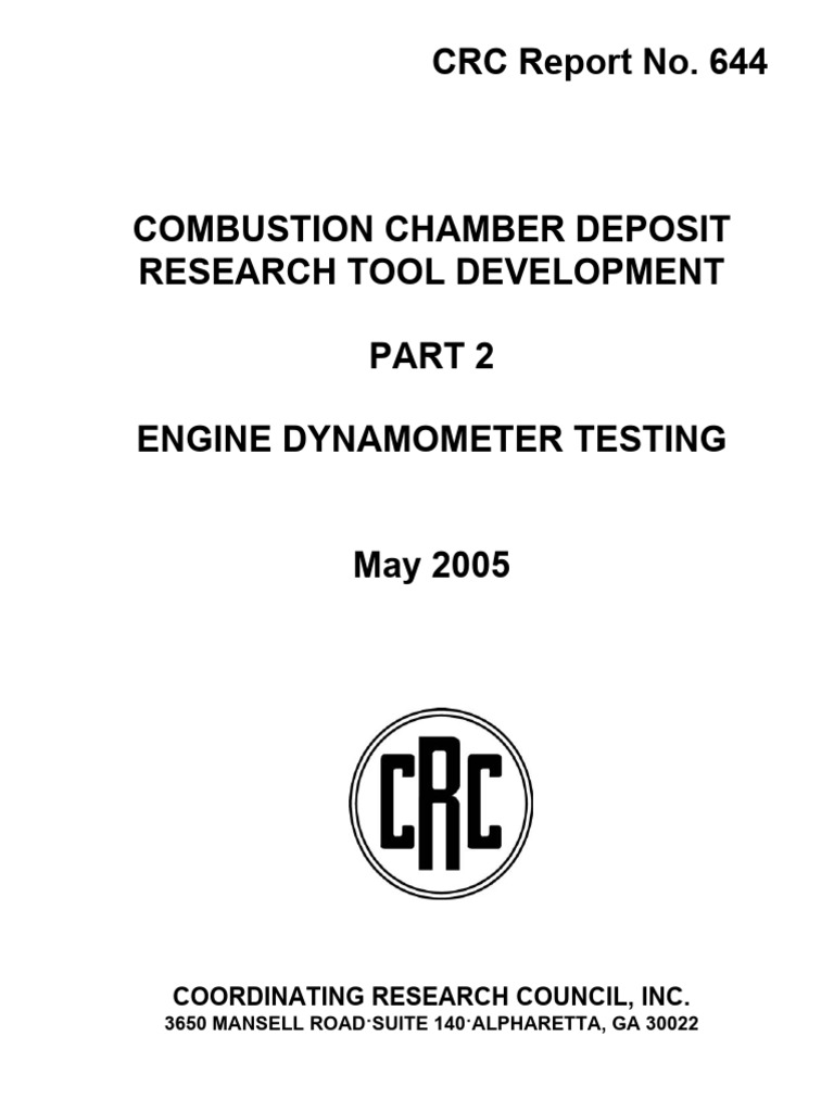 CRC 644 | PDF | Errors And Residuals | Exhaust Gas