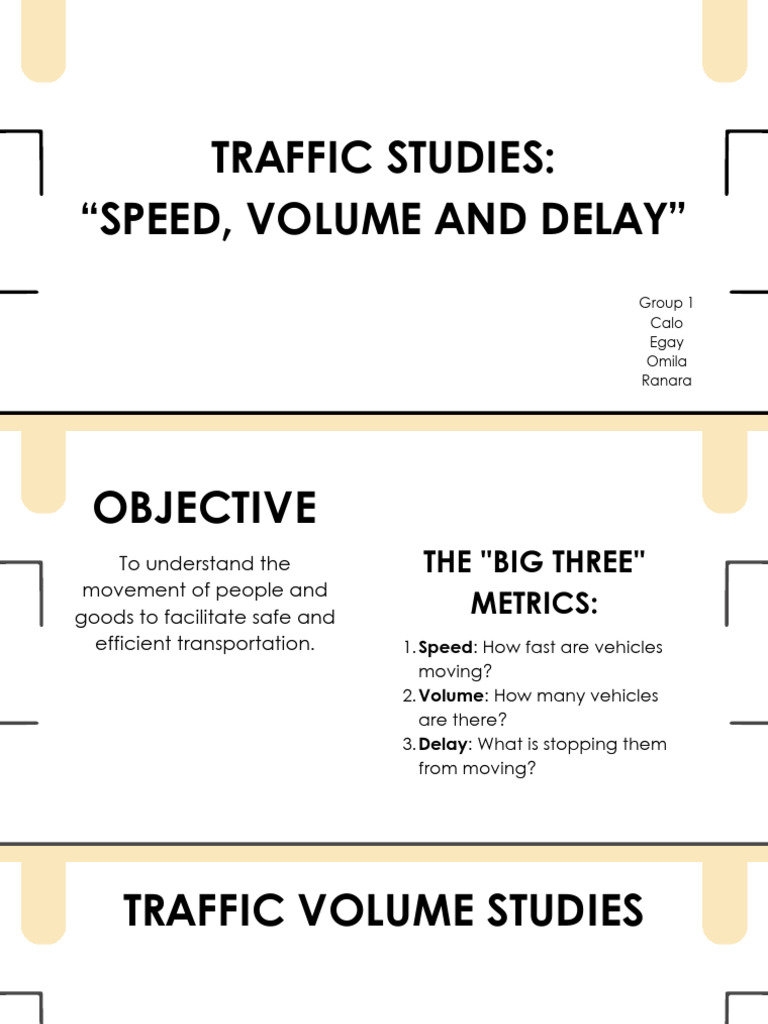 Group1 Traffic Studies Speed Volume and Delay | PDF