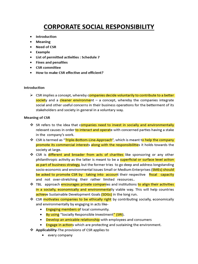 Corporate Social Responsibility | PDF | Corporate Social Responsibility ...