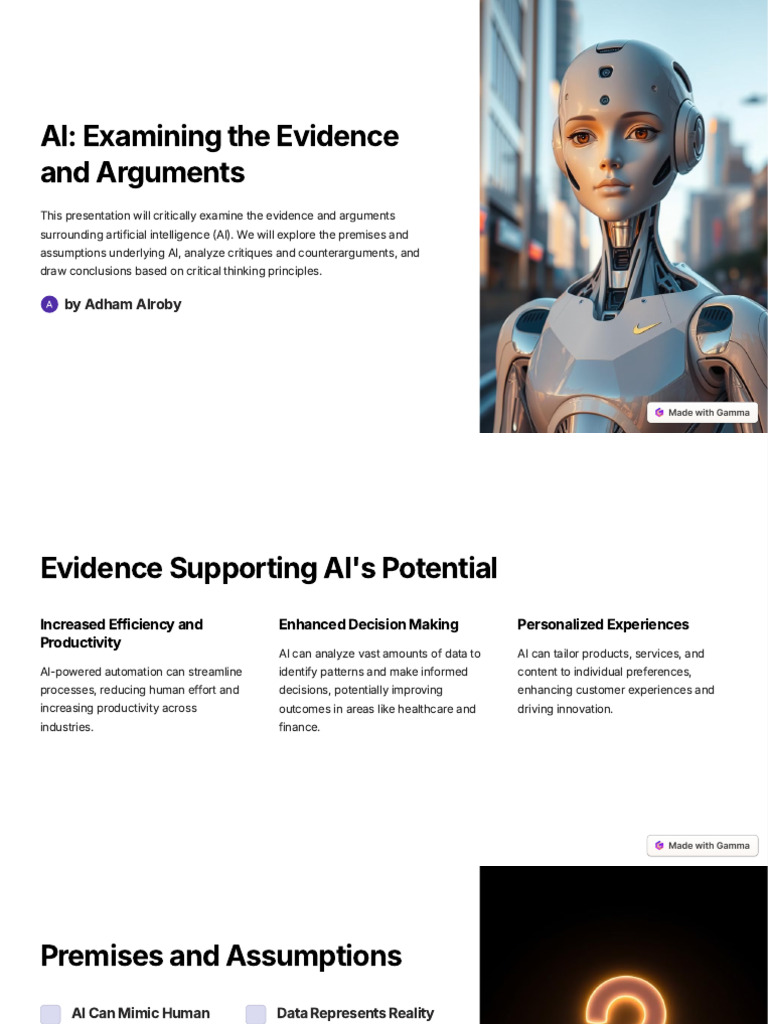 AI Examining the Evidence and Arguments | PDF | Artificial Intelligence ...