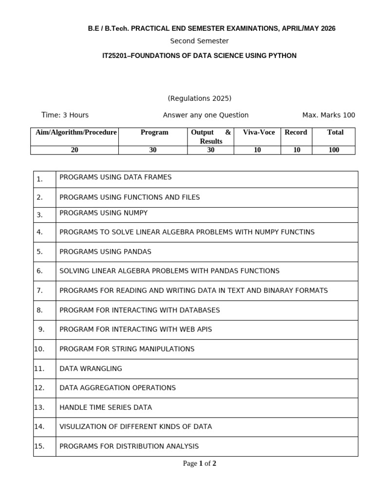 PDS Lab Question Set | PDF