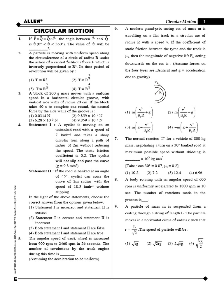 Circular Motion | PDF | Classical Mechanics | Mechanics