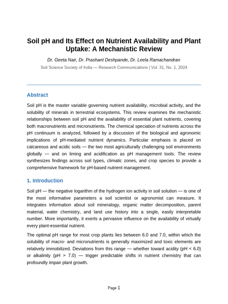 Soil PH and Nutrient Availability | PDF | Soil | Nutrients