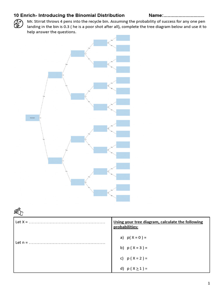 10 Enrich- Introducing the Binomial Distribution | PDF | Probability ...