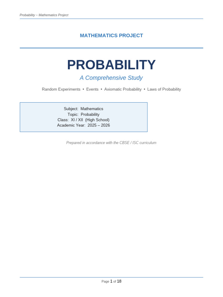 Probability_Project | PDF | Probability | Odds