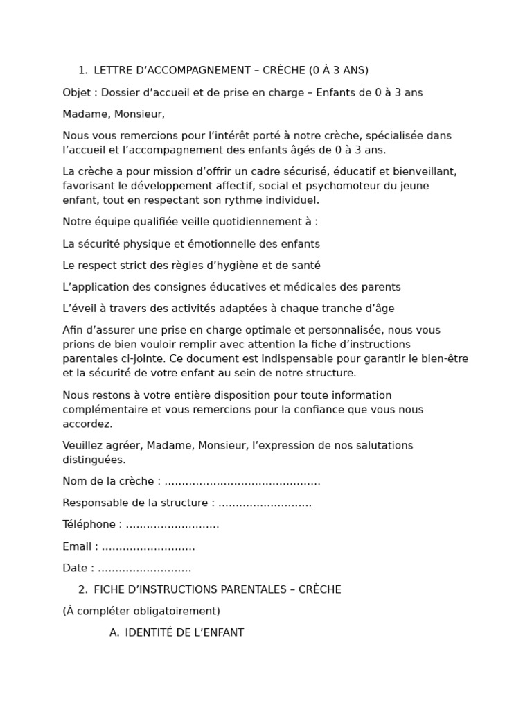 Dossier Crèche | PDF