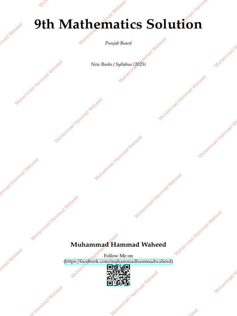 9th Mathematics Solution Punjab Board | PDF
