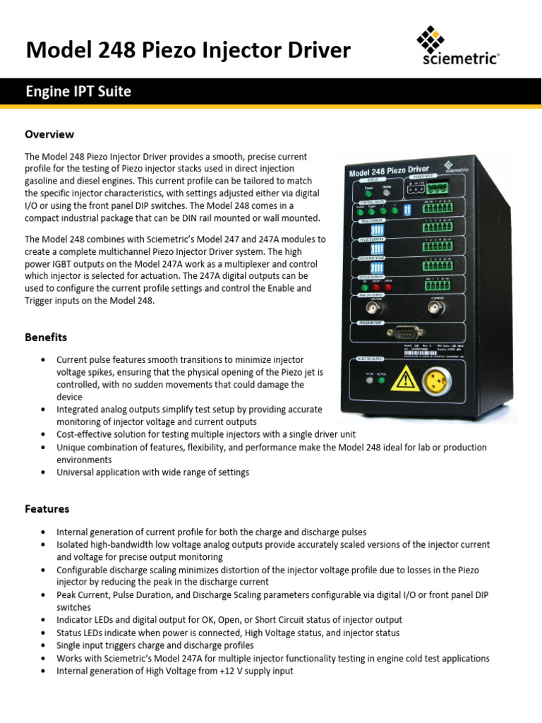 SI Model 248 Datasheet v 01 | PDF | Fuel Injection | Piezoelectricity