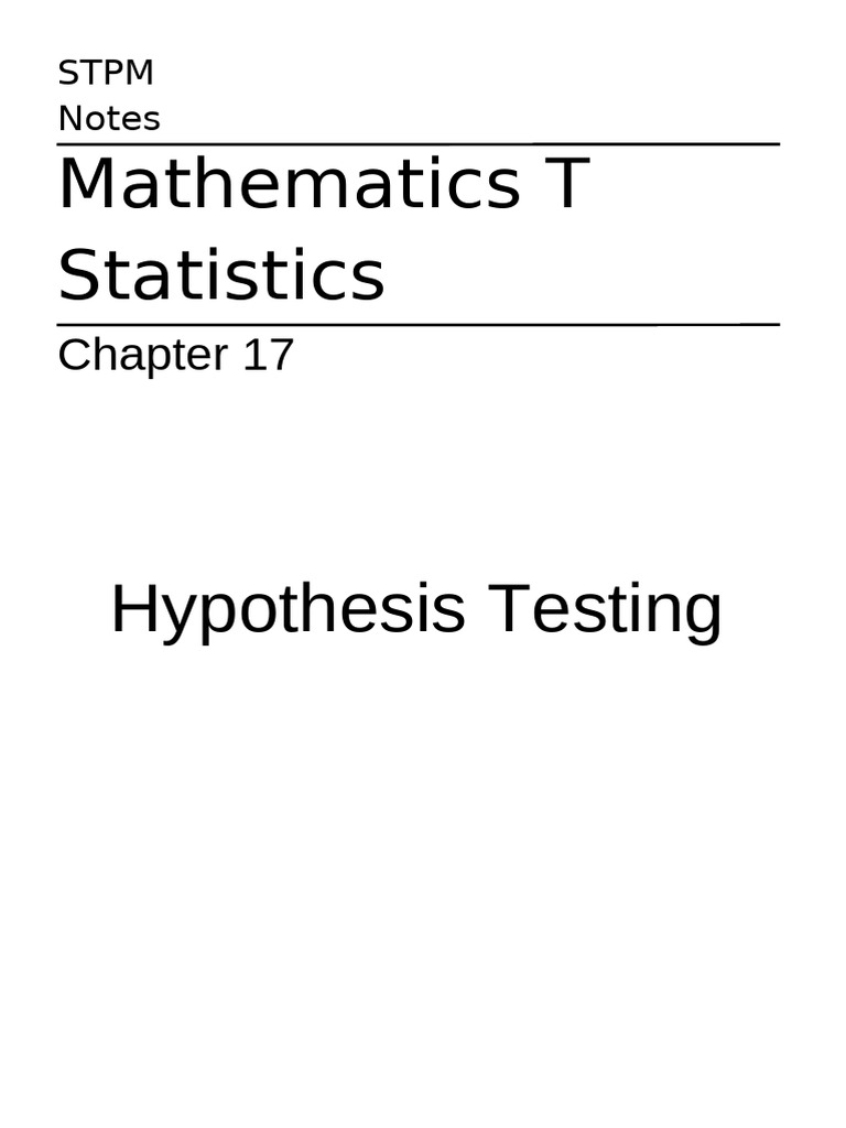 Hypothesis Testing | PDF | Statistical Significance | Type I And Type ...