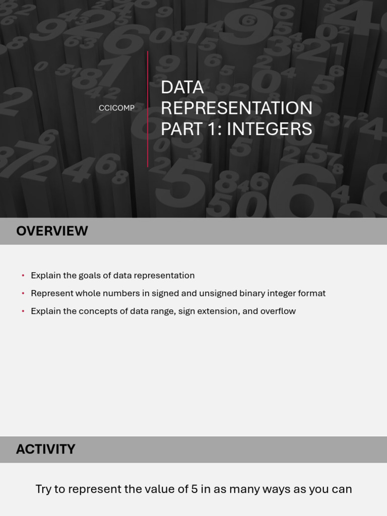Data Representation - Integers | PDF | Integer (Computer Science ...