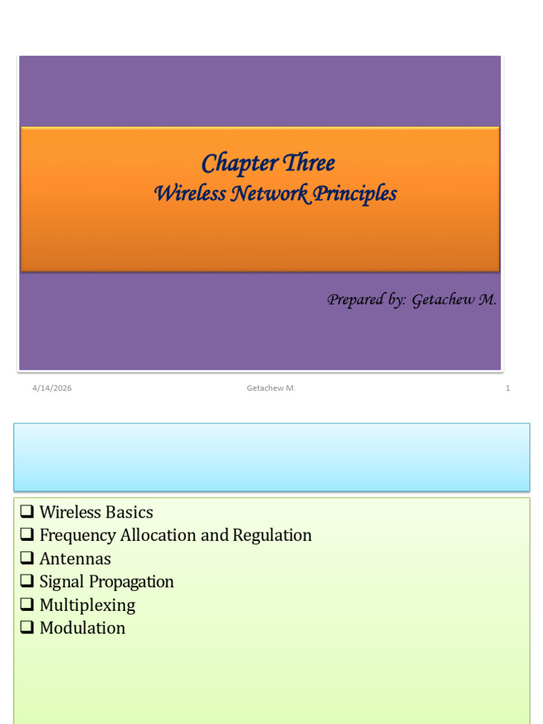 Wireless Chapter Three (1) | PDF | Multiplexing | Antenna (Radio)