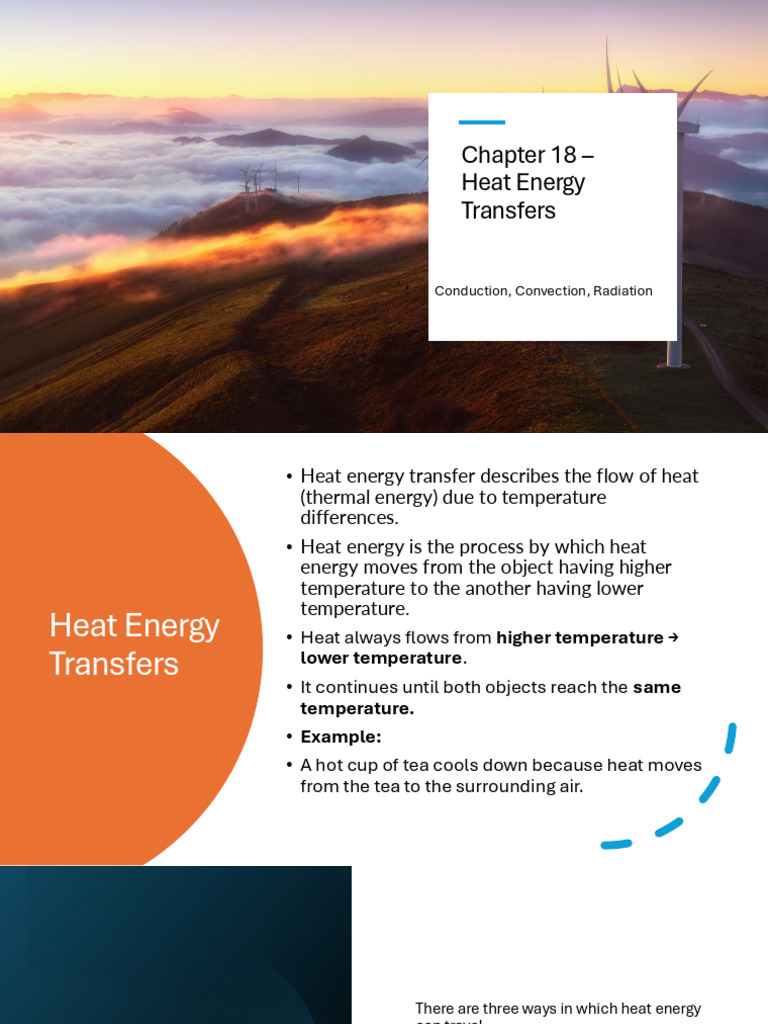 Chapter 18 - Heat Energy Transfers | PDF | Thermal Conduction | Heat ...