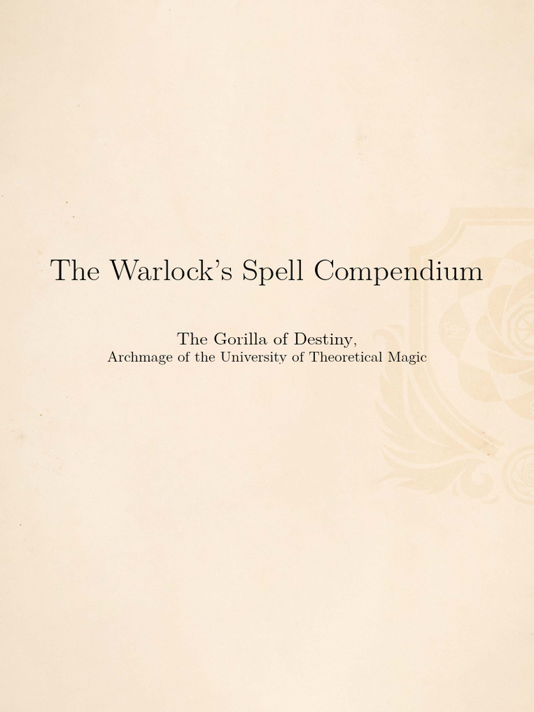 Science of the Warlock Spell Compendium | PDF | Euclidean Vector ...