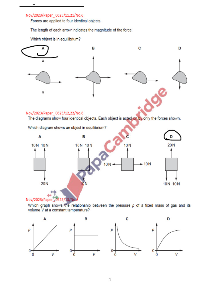 2023 Forces Igcse Physics 0625 | PDF | Chess Theory | Chess Openings